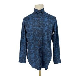 Robert Graham Button Front Long Sleeve Shirt COLBY Camouflage Pixel Print M